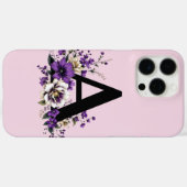 Coques Case-Mate iPhone Fleur de lavande : Monogramme Initial 'A' (Verso (horizontal))