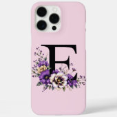 Coques Case-Mate iPhone Fleur de lavande : Monogramme Initial 'E' (Verso)