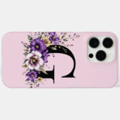 Coques Case-Mate iPhone Fleur de lavande : Monogramme Initial 'G' (Verso (horizontal))