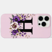 Coques Case-Mate iPhone Fleur de lavande : Monogramme Initial 'H' (Verso (horizontal))