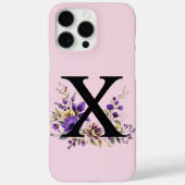 Coques Case-Mate iPhone Fleur de lavande : Monogramme Initial 'X' (Verso)