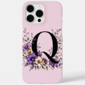 Coques Case-Mate iPhone Fleur de lavande : 'Q' initial monogramme (Verso)
