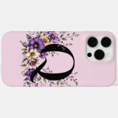 Coques Case-Mate iPhone Fleur de lavande : 'Q' initial monogramme (Verso (horizontal))