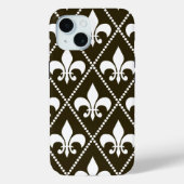 Coques Case-Mate iPhone Fleur de Lis au chocolat (Verso)