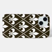 Coques Case-Mate iPhone Fleur de Lis au chocolat (Verso (horizontal))