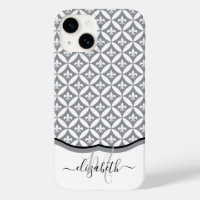 Fleur de Lis Eternity Motif Monogramme - Gris