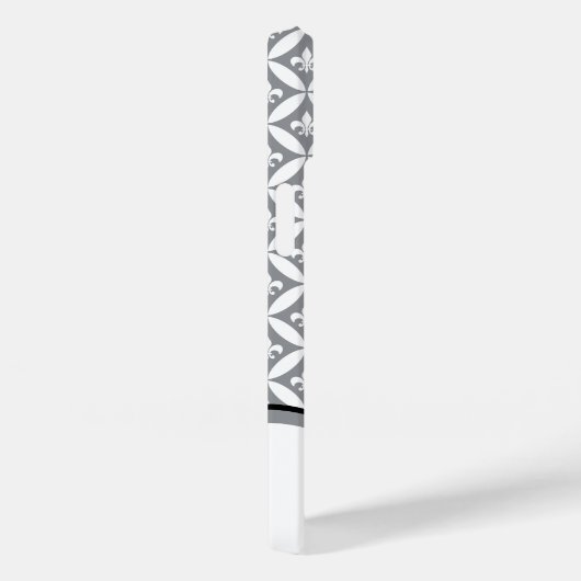 Coques Case-Mate iPhone Fleur de Lis Eternity Motif Monogramme - Gris (Verso / Droite)