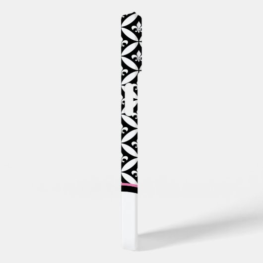 Coques Case-Mate iPhone Fleur de Lis Eternity Motif Monogramme - Noir (Verso / Droite)