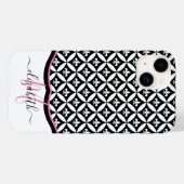 Coques Case-Mate iPhone Fleur de Lis Eternity Motif Monogramme - Noir (Verso (horizontal))