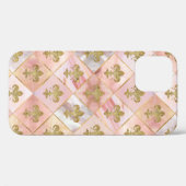 Coques Case-Mate iPhone Fleur de lis motif Pastel Quartz (Verso (horizontal))
