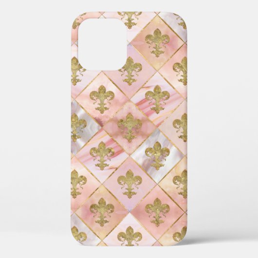 Coques Case-Mate iPhone Fleur de lis motif Pastel Quartz (Verso)