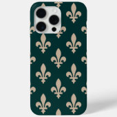 Coques Case-Mate iPhone Fleur de Lis Motif, Royal French Creative on Green (Verso)