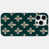 Coques Case-Mate iPhone Fleur de Lis Motif, Royal French Creative on Green (Verso (horizontal))