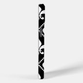 Coques Case-Mate iPhone Fleur de Lis noir avec monogramme (Verso / Droite)