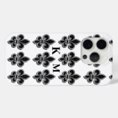 Coques Case-Mate iPhone Fleur De Lis noir et blanc (Verso (horizontal))
