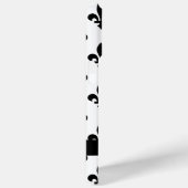 Coques Case-Mate iPhone Fleur de Lis, Noir sur Blanc, Noir, Votre Nom (Verso / Droite)
