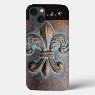 Etui iPhone Case-Mate Fleur De Lis, Revêtement De Cuivre Âgé Imprimé