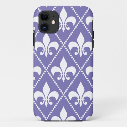 Coques Case-Mate iPhone Fleur de Lis violet brillant (Dos)