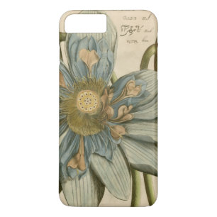 Coque iPhone 7 Plus Fleur de Lotus bleu sur l'arrière - plan bronzage