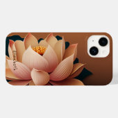 Coques Case-Mate iPhone Fleur de lotus chic élégante (Verso (horizontal))