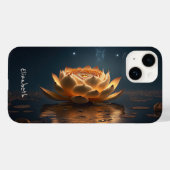 Coques Case-Mate iPhone Fleur de lotus chic foncée (Verso (horizontal))