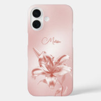Fleur de Lys 3D Métallisé Rose Poudré