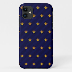 Coques Pour iPhone Fleur de Lys Orange-Bleu