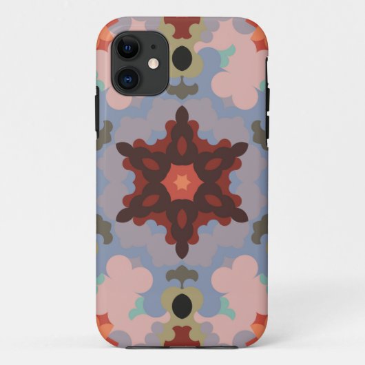 Coques Case-Mate iPhone Fleur de Mandala bleu et rouge (Dos)