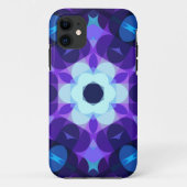Coques Case-Mate iPhone Fleur de Mandala bleu et violet rétro (Dos)