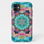 Coques Case-Mate iPhone Fleur de Mandala bleu rose et vert (Dos)