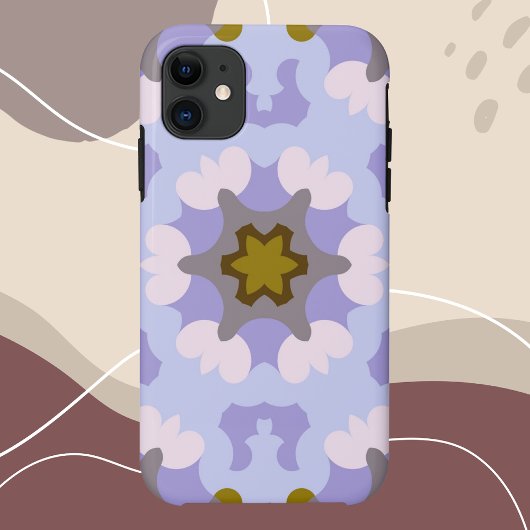 Coques Case-Mate iPhone Fleur de Mandala jaune bleu et violet rétro