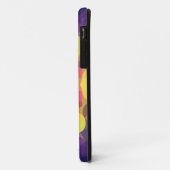 Coques Case-Mate iPhone Fleur de Mandala jaune rose et violet rétro (Dos/Gauche)