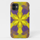 Coques Case-Mate iPhone Fleur de Mandala jaune violet et vert (Dos)