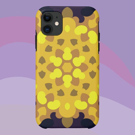 Coques Case-Mate iPhone Fleur de Mandala jaune violet et vert