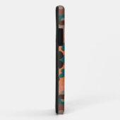 Coques Case-Mate iPhone Fleur de Mandala Retro Bleu orange et Brown (Dos/Droite)