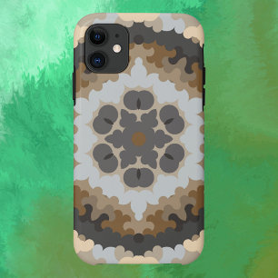 Case-Mate iPhone Case Fleur de Mandala rétro Brown et Tan