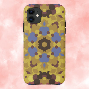 Case-Mate iPhone Case Fleur de Mandala rétro jaune et bleu