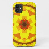 Coques Case-Mate iPhone Fleur de Mandala rétro jaune et orange (Dos)