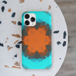 Case-Mate iPhone Case Fleur de Mandala rétro orange et bleu