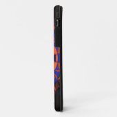 Coques Case-Mate iPhone Fleur de Mandala rétro orange et bleu (Dos/Gauche)