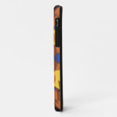 Coques Case-Mate iPhone Fleur de Mandala rétro orange jaune et bleu (Dos/Gauche)