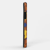 Coques Case-Mate iPhone Fleur de Mandala rétro orange jaune et bleu (Dos/Droite)