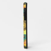 Coques Case-Mate iPhone Fleur de Mandala rétro orange jaune et vert (Dos/Gauche)