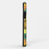 Coques Case-Mate iPhone Fleur de Mandala rétro orange jaune et vert (Dos/Droite)