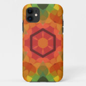 Coques Case-Mate iPhone Fleur de Mandala rétro orange jaune et vert (Dos)