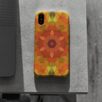 Fleur de Mandala rétro orange jaune et vert