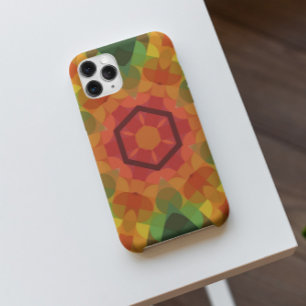 Case-Mate iPhone Case Fleur de Mandala rétro orange jaune et vert