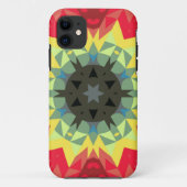 Coques Case-Mate iPhone Fleur de Mandala rétro rouge et jaune (Dos)