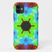 Coques Case-Mate iPhone Fleur de Mandala rouge bleu et vert (Dos)