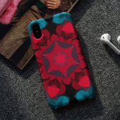 Coques Case-Mate iPhone Fleur de Mandala rouge et bleu